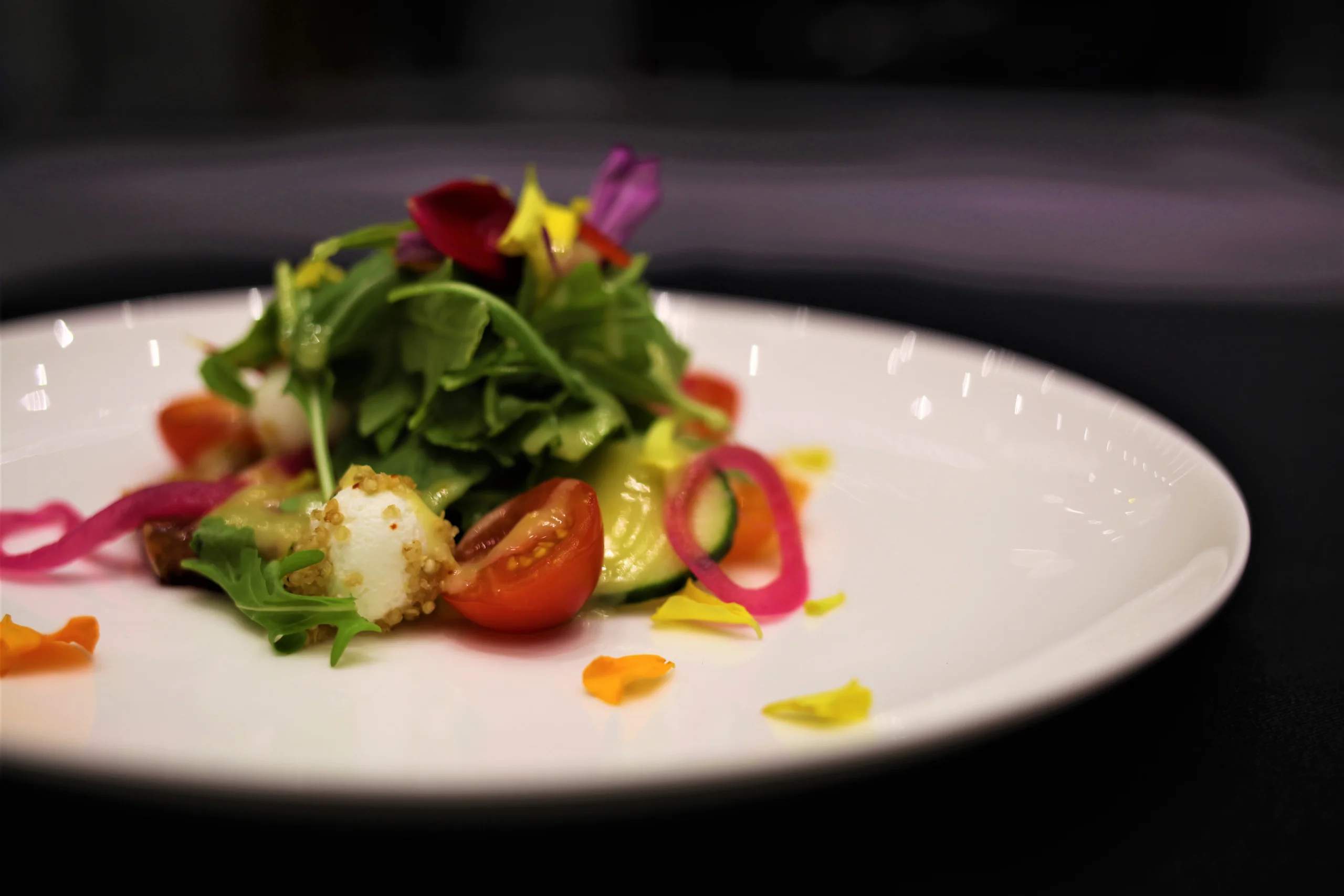A plated first course at Gotham Hall